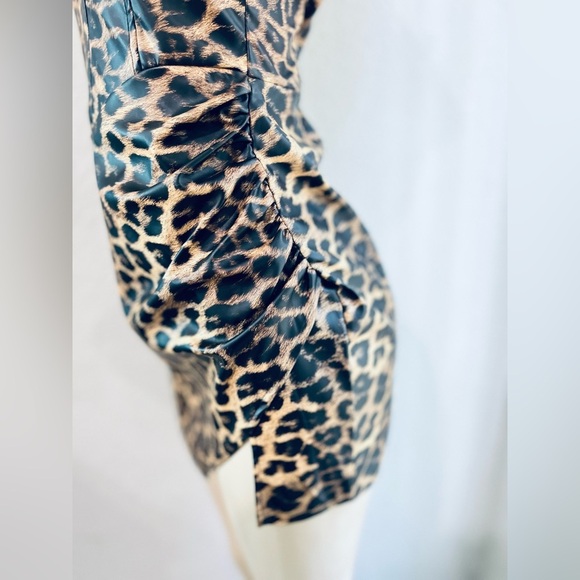 ASOS Leopard Print Corset Seamed Mini Dress size 6 Us new super cute dress - Picture 4 of 14